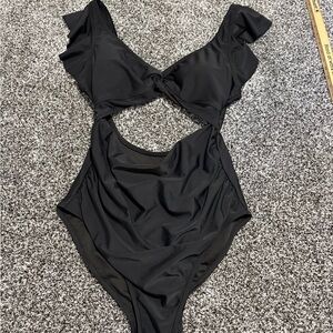 Charmo XL woman’s Black One-Piece Cutout Swimsuit